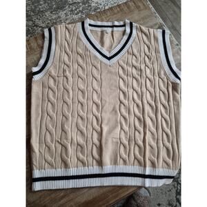 Womens Sweater Vest Knitted Pattern Preppy Style